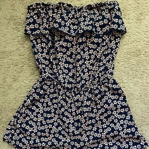 Navy and Pink Floral Romper